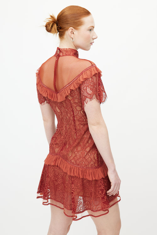 Jonathan Simkhai Red Floral Lace Dress