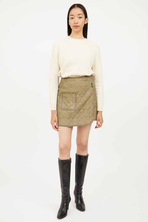 Jonathan Simkhai Green Vegan Leather Skirt