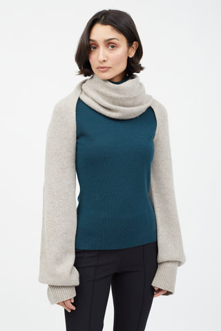 Joseph Grey Cashmere Sleeve Scarf