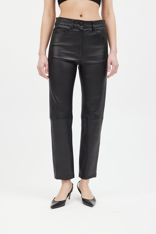 Joseph Black Leather Teddy Pant