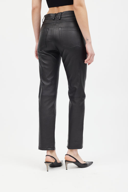 Joseph Black Leather Teddy Pant