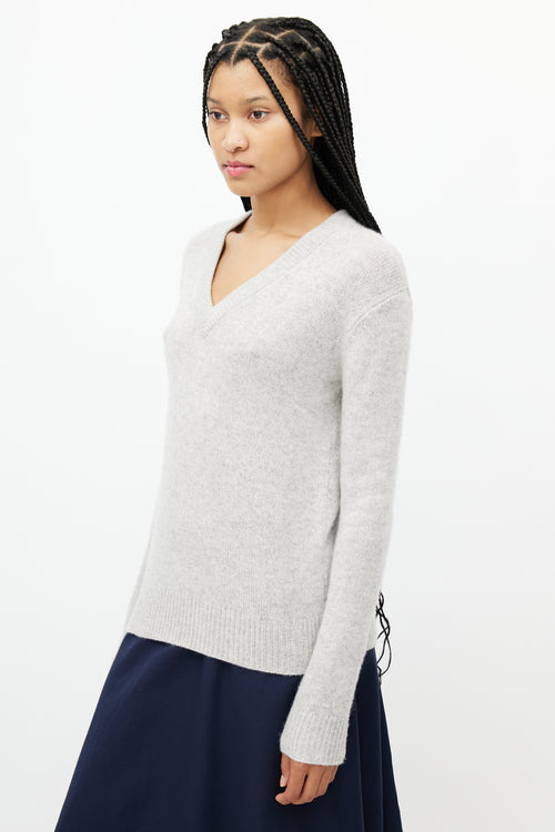 Joseph Grey Cashmere Tie Sweater