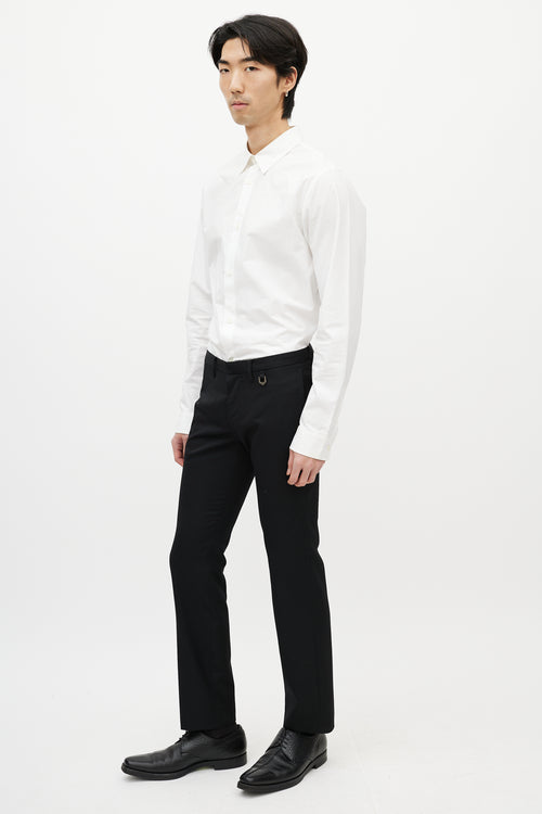 Julius Black Slim Wool Trouser