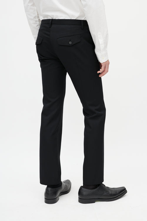 Julius Black Slim Wool Trouser