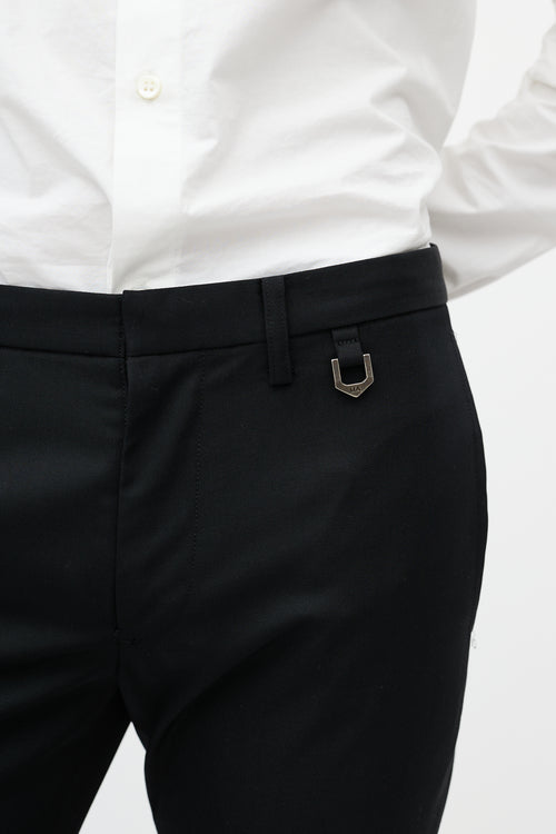 Julius Black Slim Wool Trouser