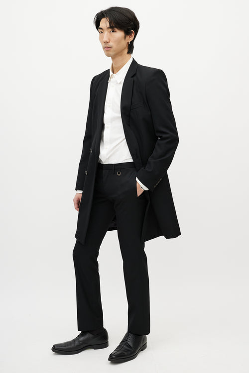 Julius Black Slim Wool Trouser