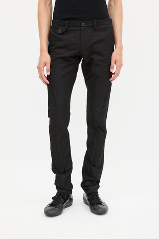 Julius FW 2009 Black Cotton 
Nylon Twisted Trouser