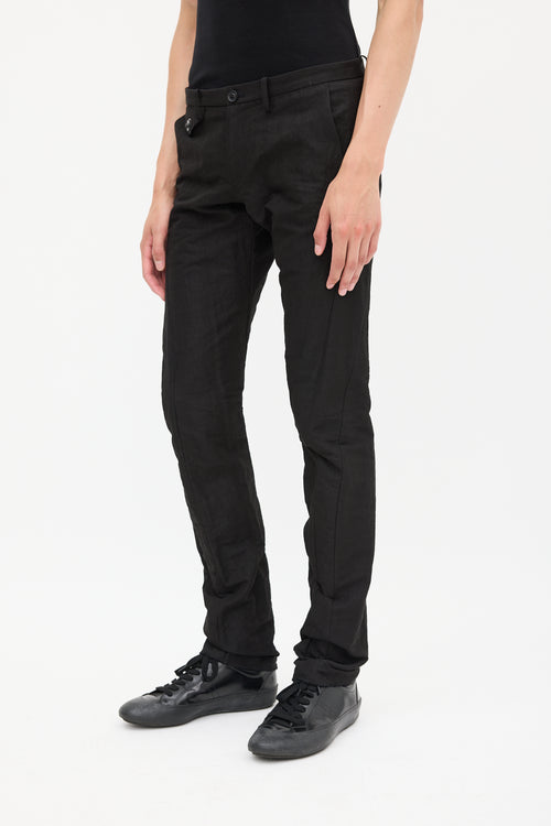 Julius FW 2009 Black Cotton 
Nylon Twisted Trouser