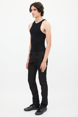 Julius FW 2009 Black Cotton 
Nylon Twisted Trouser