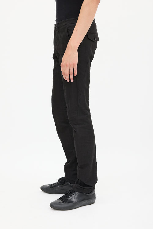 Julius FW 2009 Black Cotton 
Nylon Twisted Trouser