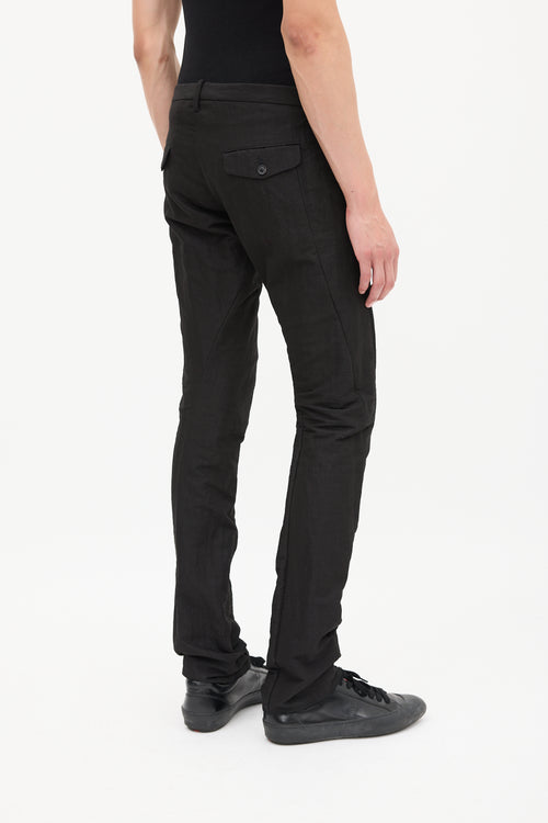 Julius FW 2009 Black Cotton 
Nylon Twisted Trouser