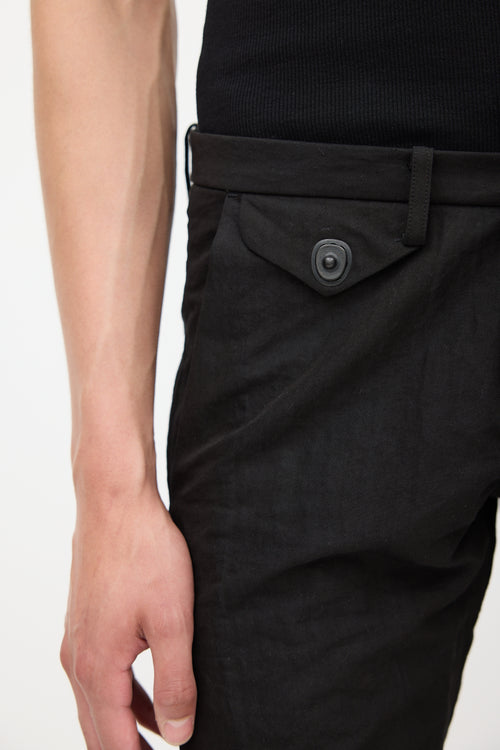 Julius FW 2009 Black Cotton 
Nylon Twisted Trouser