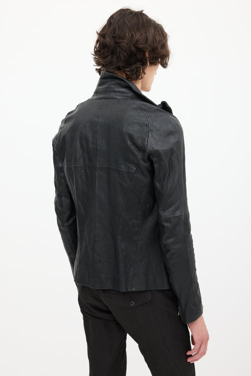 Julius Winter 2010 Black Leather Zip Jacket