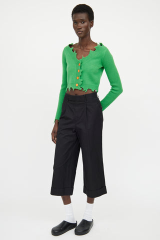 Junya Watanabe Black Pleated Cuffed Crop Pant