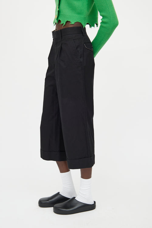 Junya Watanabe Black Pleated Cuffed Crop Pant