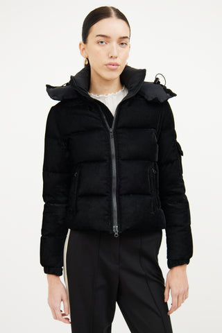 Junya Watanabe Black Velvet Puffer Jacket