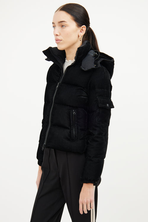 Junya Watanabe Black Velvet Puffer Jacket