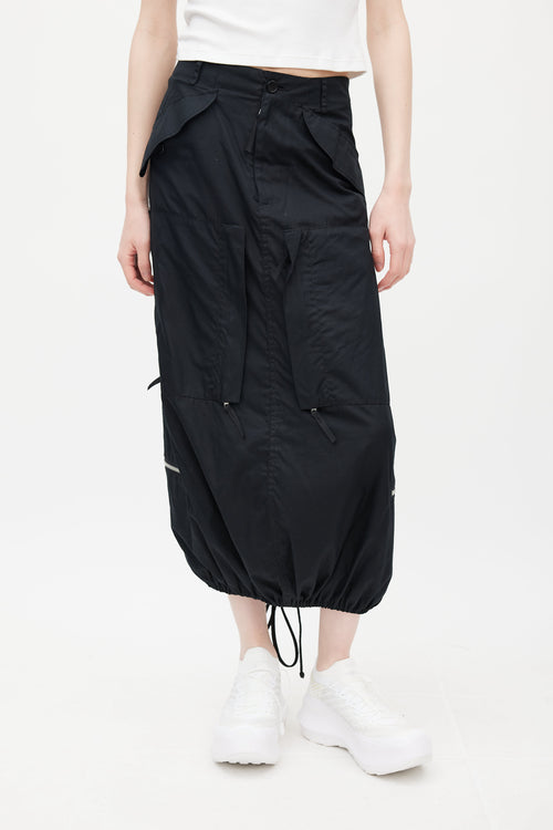 Junya Watanabe Black Cargo Drawstring Skirt