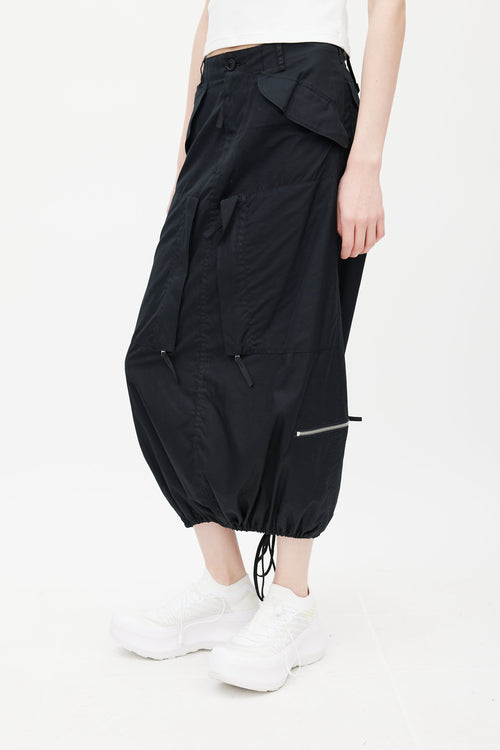 Junya Watanabe Black Cargo Drawstring Skirt