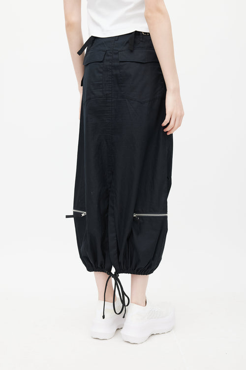 Junya Watanabe Black Cargo Drawstring Skirt