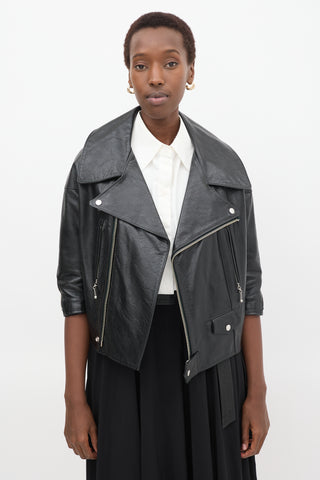 Junya Watanabe Black Leather Moto Jacket