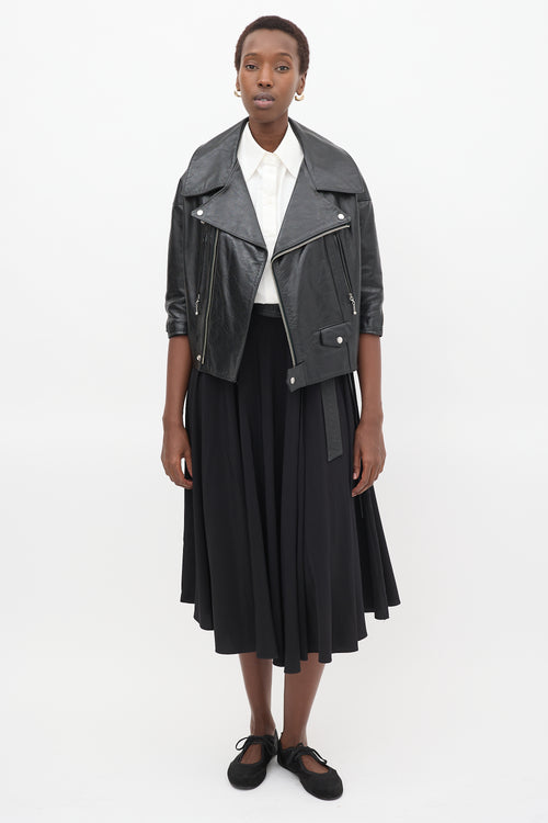 Junya Watanabe Black Leather Moto Jacket