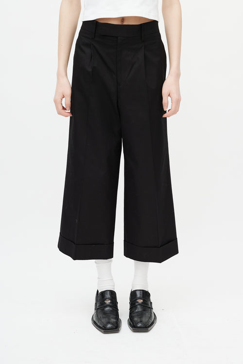 Junya Watanabe Black Pleated Wide Leg Trouser