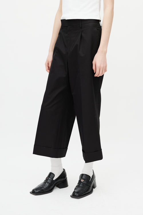 Junya Watanabe Black Pleated Wide Leg Trouser