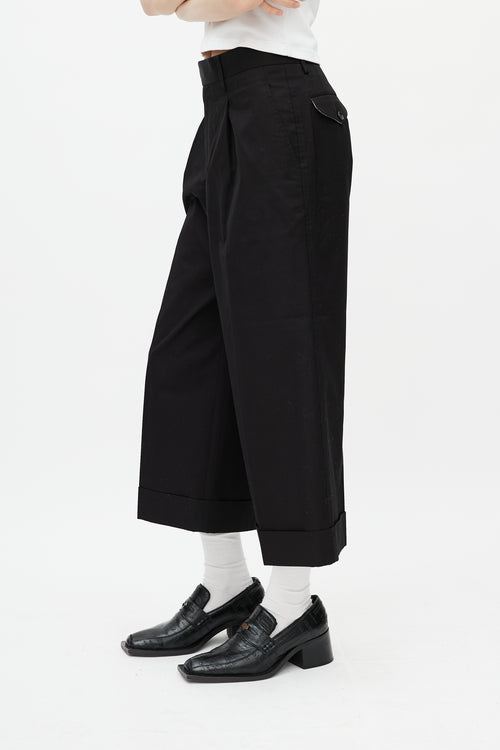 Junya Watanabe Black Pleated Wide Leg Trouser