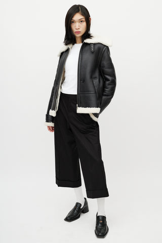 Junya Watanabe Black Pleated Wide Leg Trouser