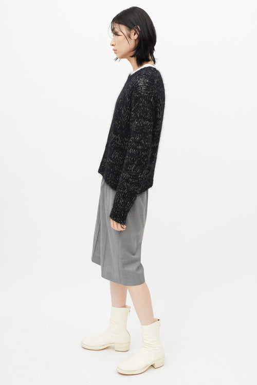 Junya Watanabe Black 
White Knit Sweater