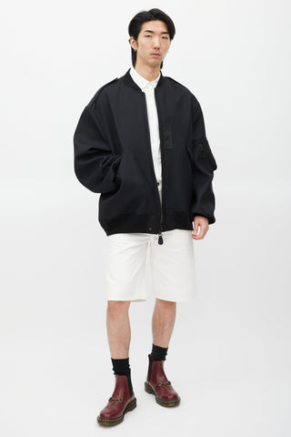 Junya Watanabe Black Wool Bomber Jacket