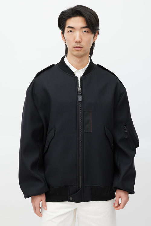 Junya Watanabe Black Wool Bomber Jacket