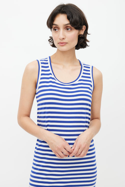 Junya Watanabe Blue 
White Stripe Dress