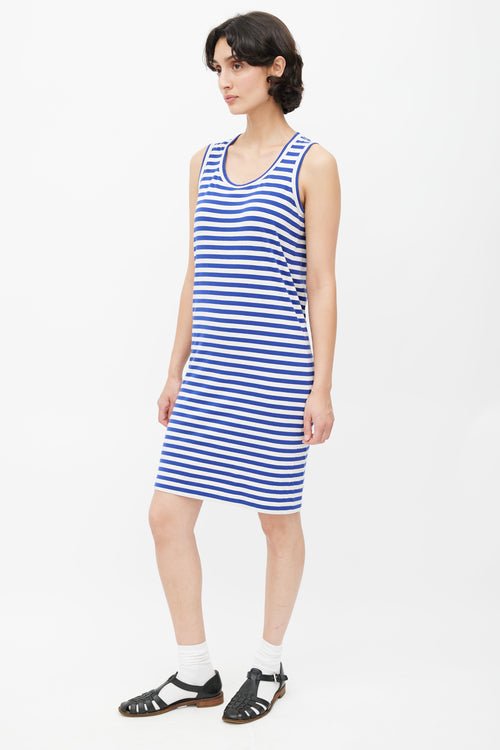 Junya Watanabe Blue 
White Stripe Dress