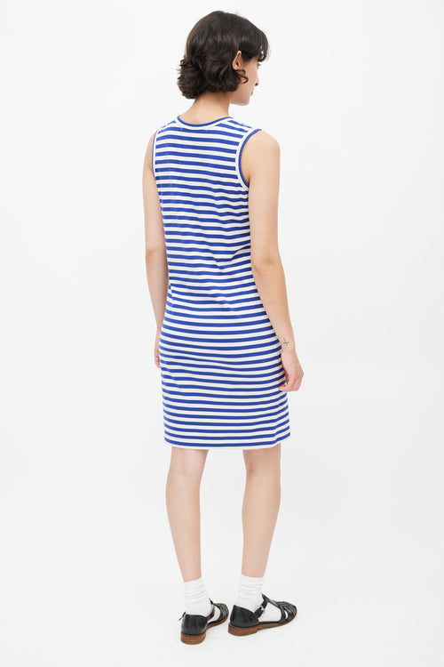 Junya Watanabe Blue 
White Stripe Dress