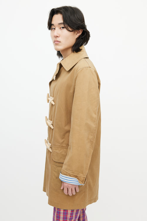 Junya Watanabe Brown Waxed Toggle Coat