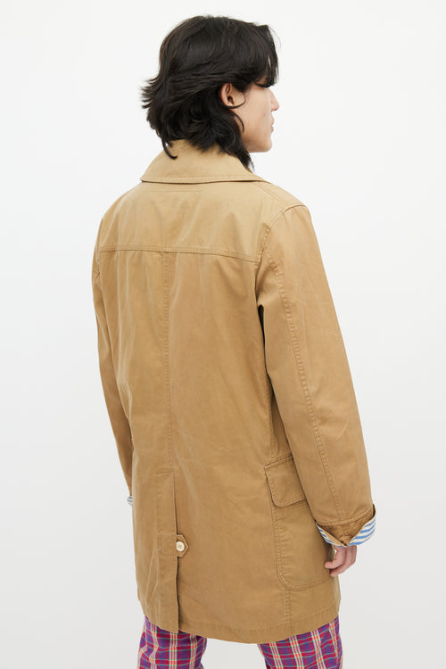 Junya Watanabe Brown Waxed Toggle Coat