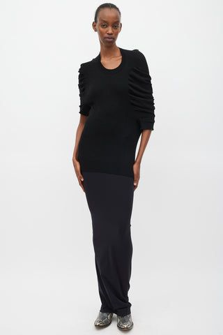 Junya Watanabe Comme des Garçons Black Knit Asymmetrical Top