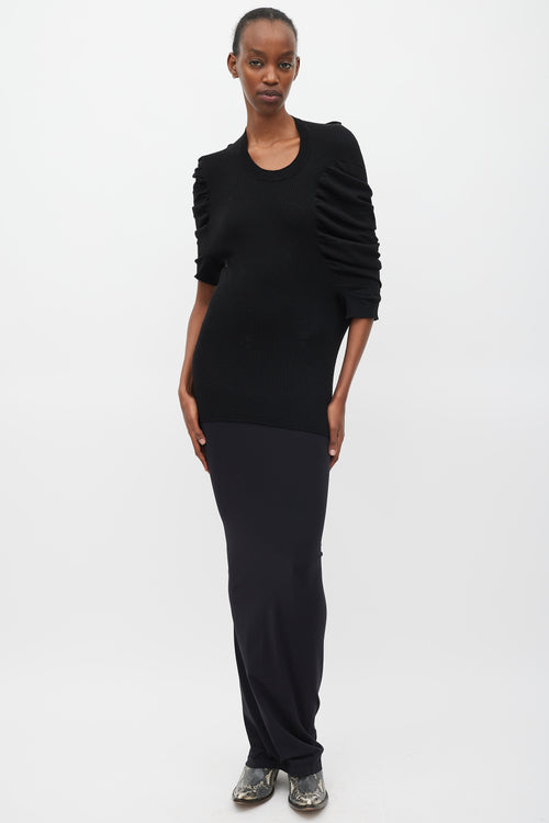 Junya Watanabe Comme des Garçons Black Knit Asymmetrical Top