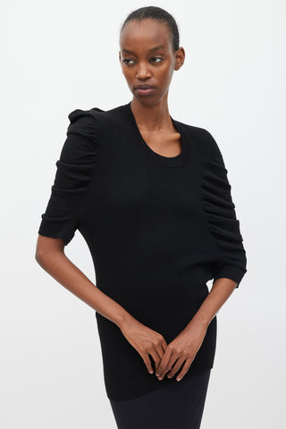 Junya Watanabe Comme des Garçons Black Knit Asymmetrical Top