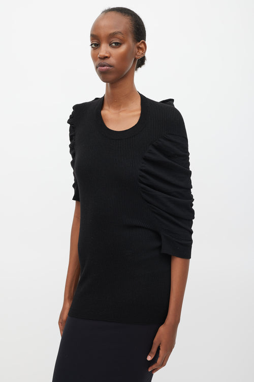 Junya Watanabe Comme des Garçons Black Knit Asymmetrical Top