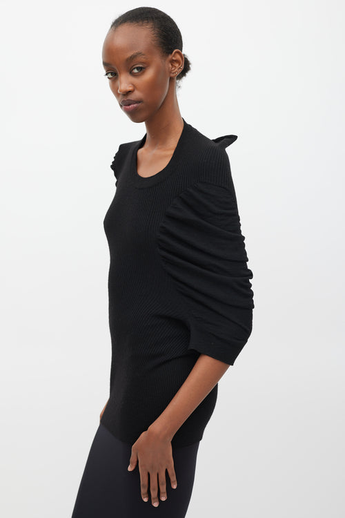 Junya Watanabe Comme des Garçons Black Knit Asymmetrical Top