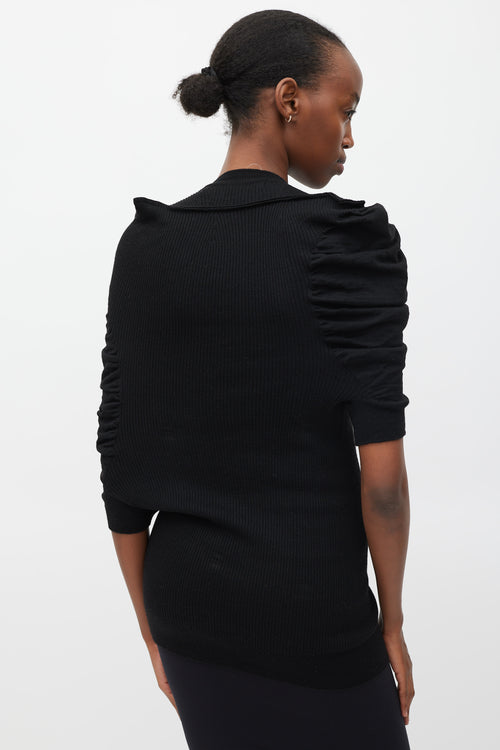 Junya Watanabe Comme des Garçons Black Knit Asymmetrical Top