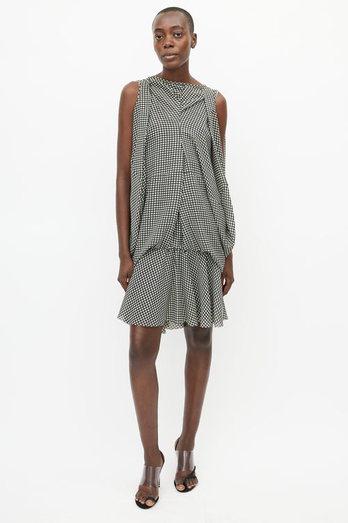 Junya Watanabe Cream 
Brown Gingham Puff Dress