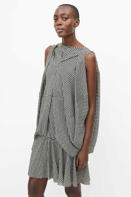 Junya Watanabe Cream 
Brown Gingham Puff Dress