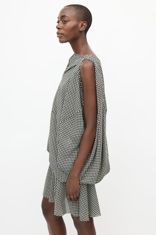 Junya Watanabe Cream 
Brown Gingham Puff Dress