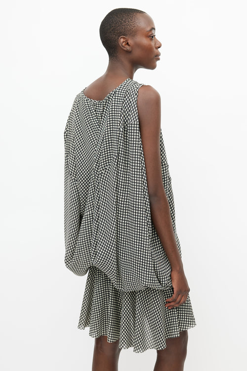 Junya Watanabe Cream 
Brown Gingham Puff Dress