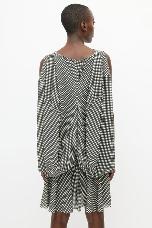 Junya Watanabe Cream 
Brown Gingham Puff Dress