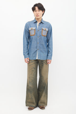 FW 2011 Light Wash Denim Panelled Shirt